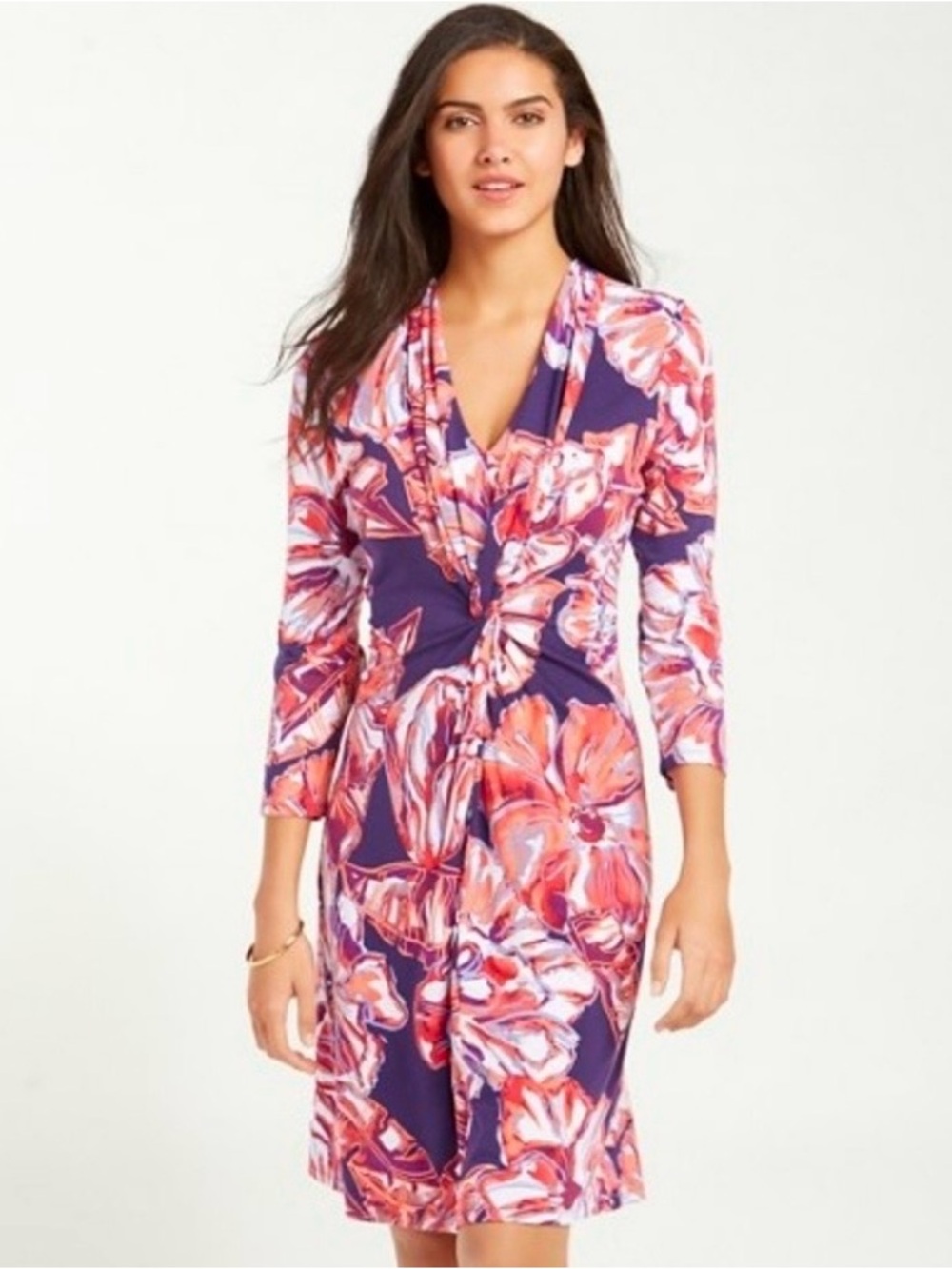 Tommy Bahama Brushstroke Blooms Tambour slip midi dress S